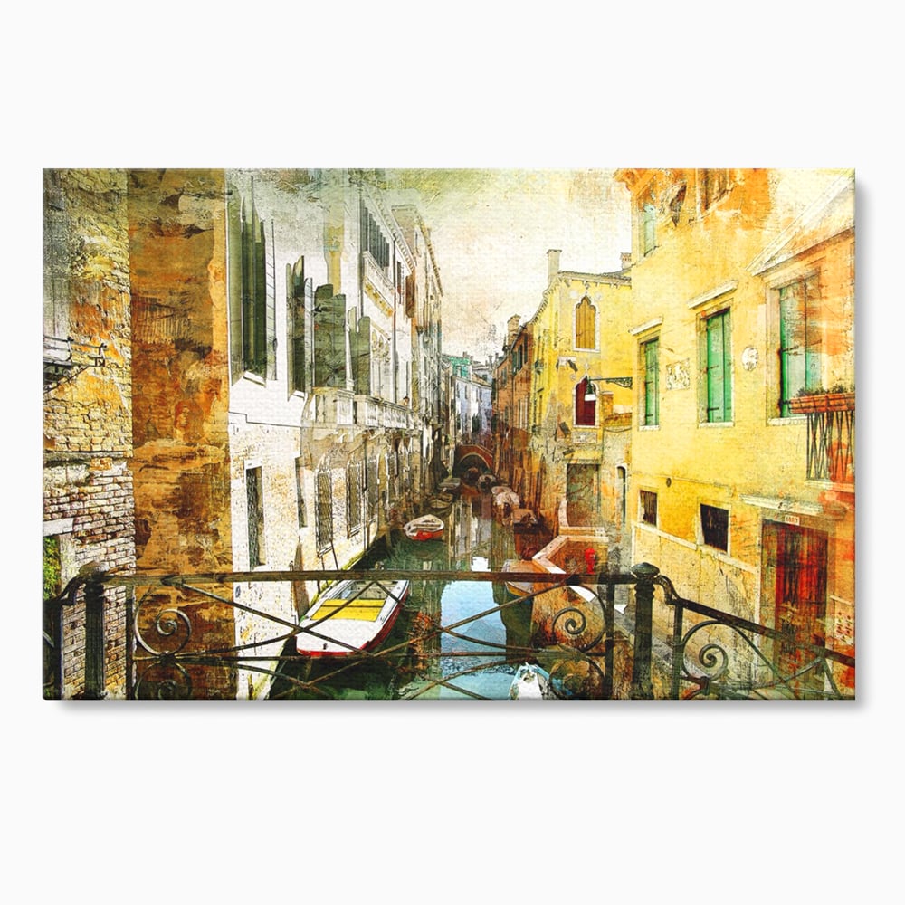 Tablou canvas cu tablou canvas cu peisaj venetian, fara rama, pe sasiu de lemn